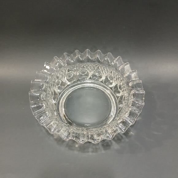 Reverse Torpedo Pattern 7" Round Glass Bowl, Vtg EAPG by Dalzell, Gilmore, Leigh - Picture 3 of 10